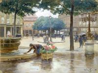 Gilbert, Victor Gabriel - Place du Palais Royal, jour de pluie